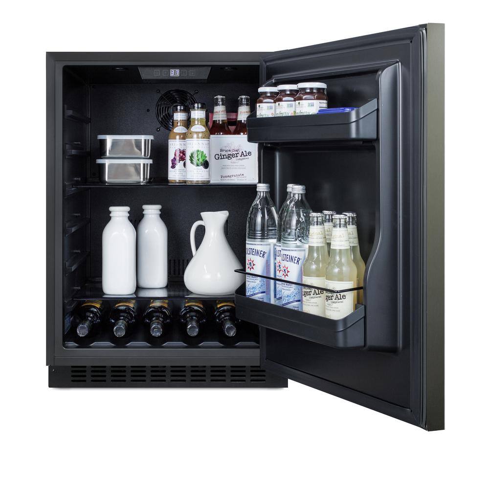 Summit Appliance 24 in. 4.8 cu. ft. Mini Fridge in Black Stainless Steel AL54KSHH