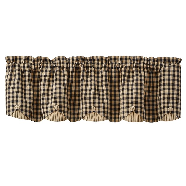 Berry Gingham Lined Scallop Valance