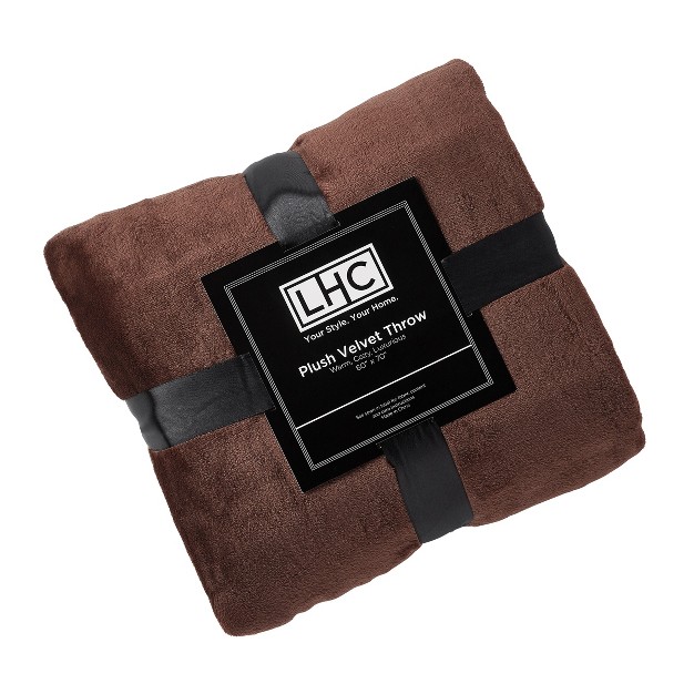 Velvet Throw Oversized Microfiber Velvet Solid Polyester Throw Blanket Breathable By Hastings Home mocha Brown