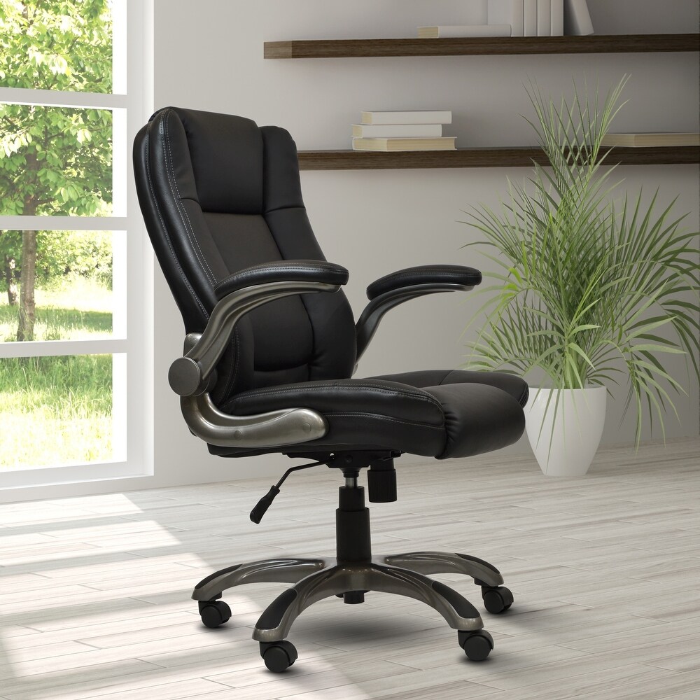 Executive Office Computer Desk Chair with Armrests  Ergonomic Chair with Adjustable Height   Tilt Angle Home Office Desk Chairs