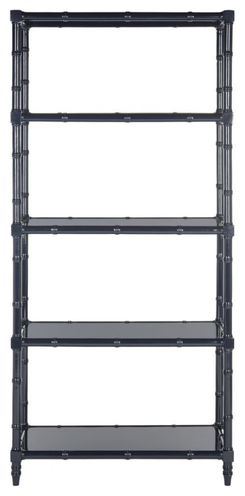 Shem 4 Tier Etagere/Bookcase  Navy   Asian   Bookcases   by Rustic Home Furniture Deco  Houzz