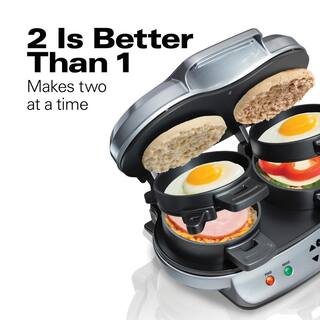 Hamilton Beach Dual Breakfast 1200 W Grey Sandwich Maker 25490