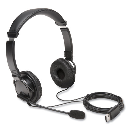 Kensington Hi-Fi Headphones with Microphone， 6 ft Cord， Black (K97601WW)