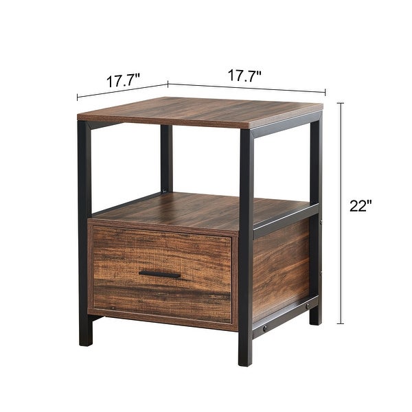 22'' Tall Frame End Table with Drawer