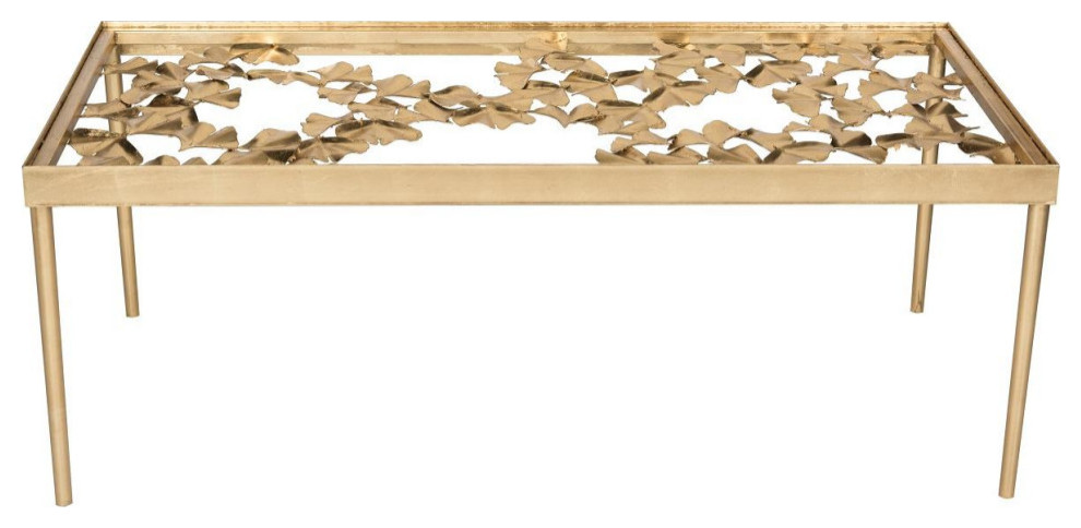 Tito Ginkgo Leaf Coffee Table Gold Leaf   Modern   Coffee Tables   by Virgil Stanis Design  Houzz