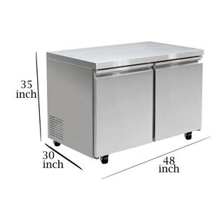 Cooler Depot 48 in. W 12 cu. ft. AutoCycle Defrost Commercial Undercounter Upright Freezer in Stainless DXXTUC48F