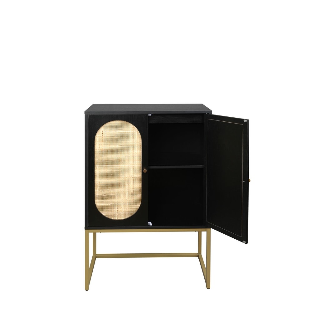 Modern Freestanding Storage Cabinet with 2 Doors and Metal Legs