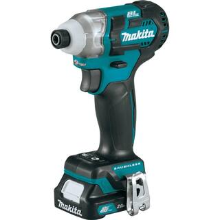 Makita 12V max CXT Lithium-Ion Brushless 14 in. Cordless Impact Driver Kit with (2) Batteries 2.0Ah Charger Hard Case DT04R1