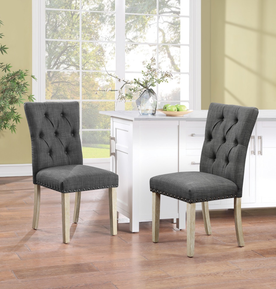 Preston Dining Chair 2 Pack Brushed Legs   Farmhouse   Dining Chairs   by Office Star Products  Houzz