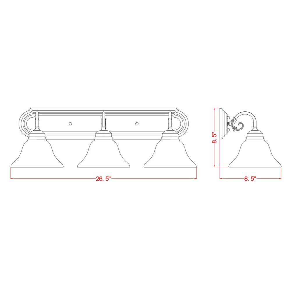 Design House Millbridge Vanity Light in Oil-Rubbed Bronze， 3-Light