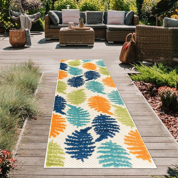 World Rug Gallery Seville Floral Leaves Indoor outdoor Area Rug