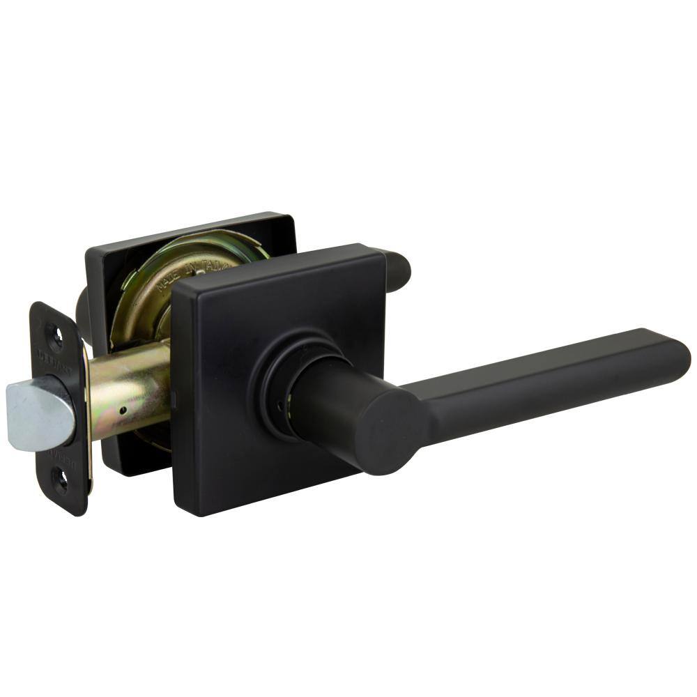 Defiant Tonebridge Matte Black HallCloset Door Lever with Square Rose 32LS3X903A