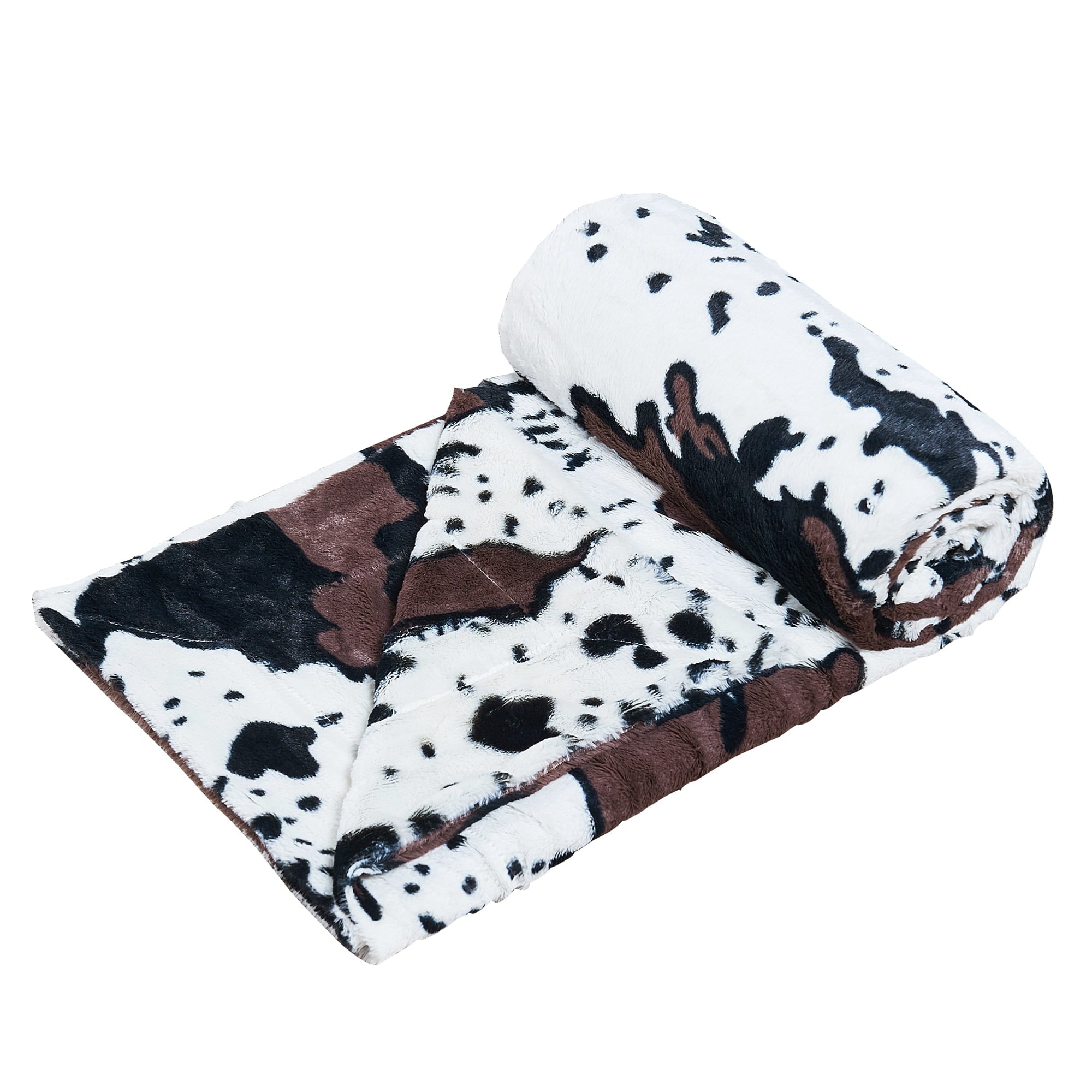 Home Soft Things Animal Double Sided Faux Fur Throw - Cow - 60