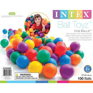 Intex 100-Pack Large Multi-Colored Plastic Fun Ballz for Ball Pits (2-Pack) 2 x 49600EP