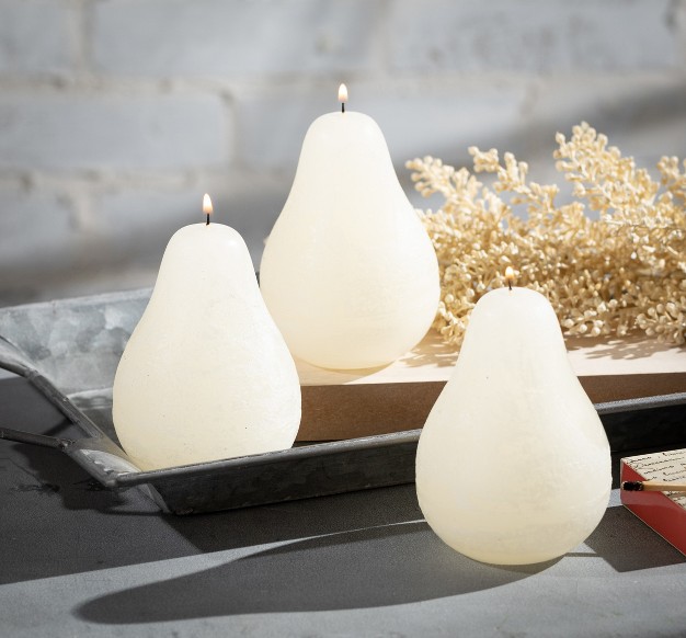 Melon White Pear Candles Set Of 3