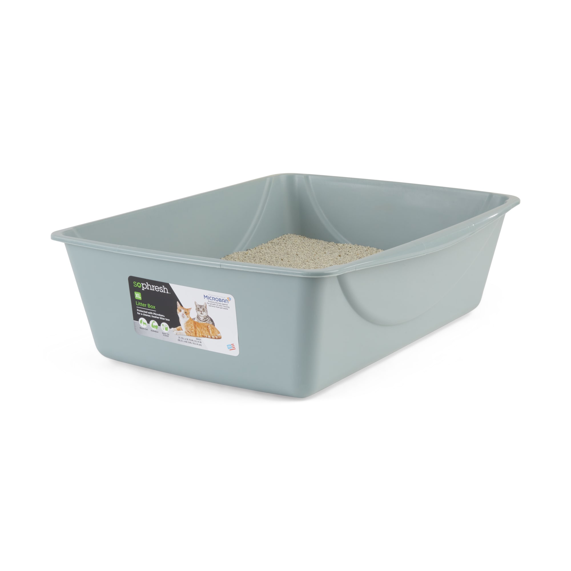 So Phresh Blue Cat Litter Pan with Microban， 21.75