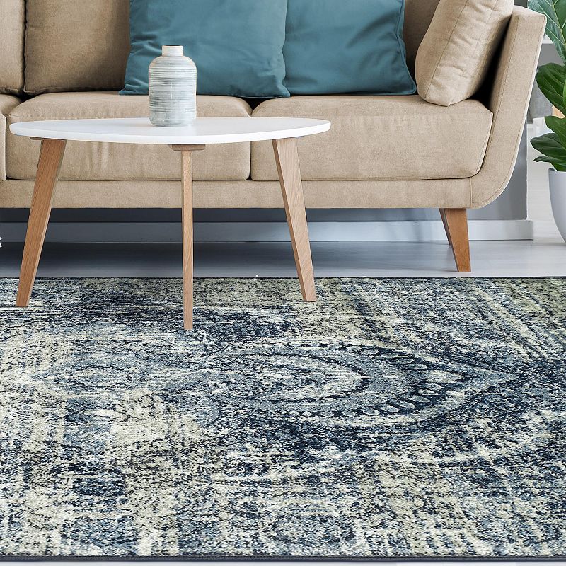 SUPERIOR Salford Modern Medallion Non-Slip Indoor Area Rug