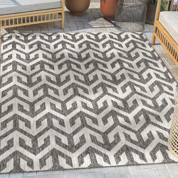 Well Woven Atlantis Indoor Outdoorflat Weave Pile Zig zag Geometric Area Rug