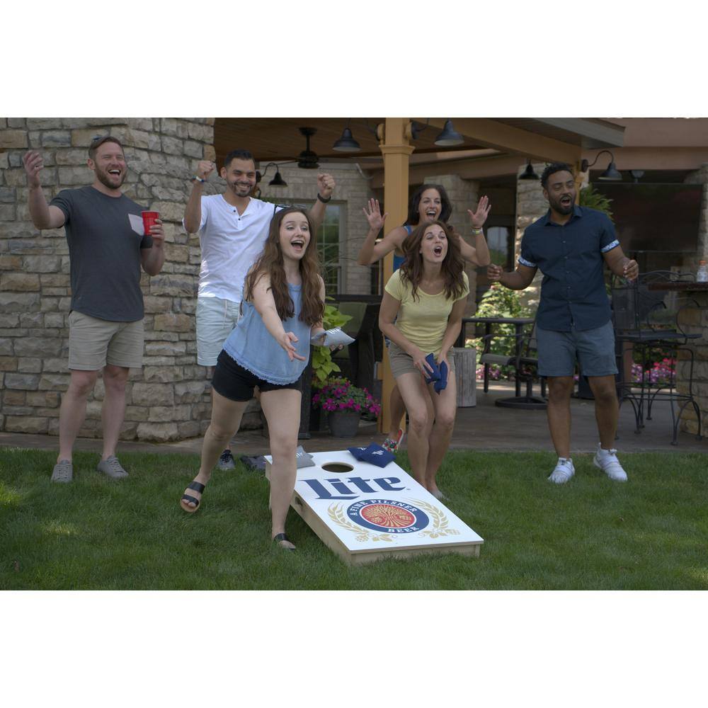 IPG Global Marketing Full Color Rustic Wood American Flag Regulation Cornhole Board Set (Includes 8-Bags) TRB1450