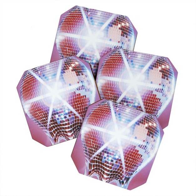 Samantha Hearn Melting Disco Ball Coaster Set Deny Designs