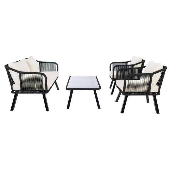 SAFAVIEH Outdoor Torsla 4Piece Rope Patio Set