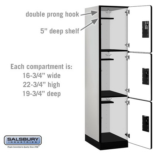 Salsbury Industries 18 Wide Triple Tier Designer ...