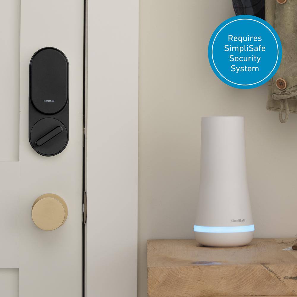 SimpliSafe Smart Lock WiFi Connected Wireless (Battery) with PIN Pad and Remote Access - Black SLK100BB