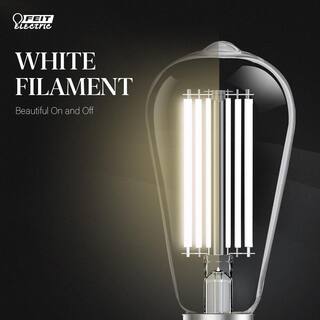 Feit Electric 60-Watt Equivalent ST19 Dimmable White Filament Clear Glass Vintage Edison LED Light Bulb Soft White 2700K (4-Pack) ST1960927CAWFILHDRP4