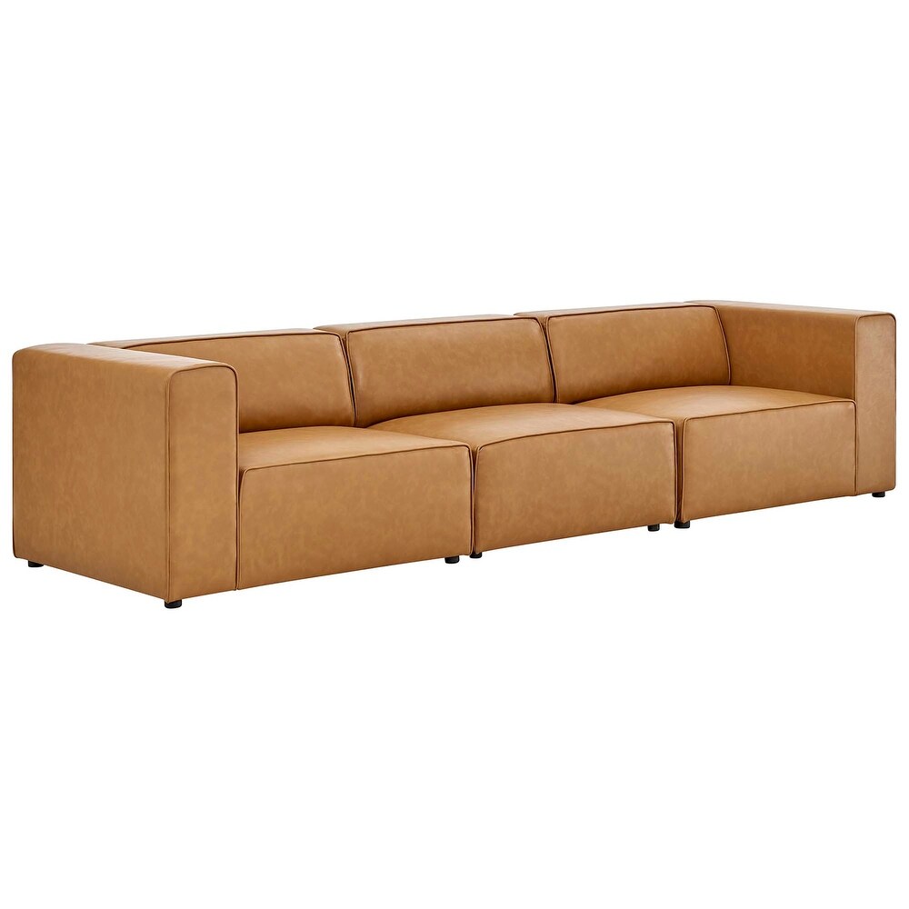 Mingle Vegan Leather 3 Piece Sectional Sofa