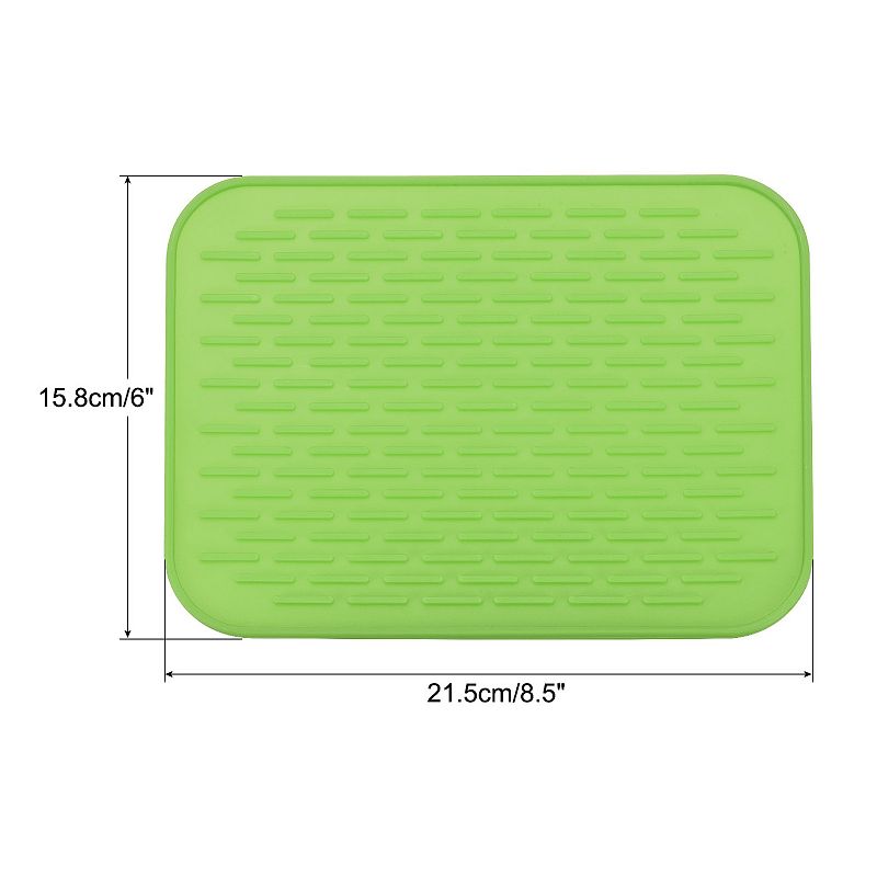 2 Pcs 8.5 x 6 Sink Drain Pad Silicone Dish Drying Mat Set