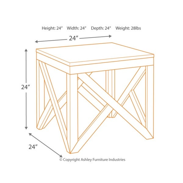 Haroflyn Gray Contemporary End Table