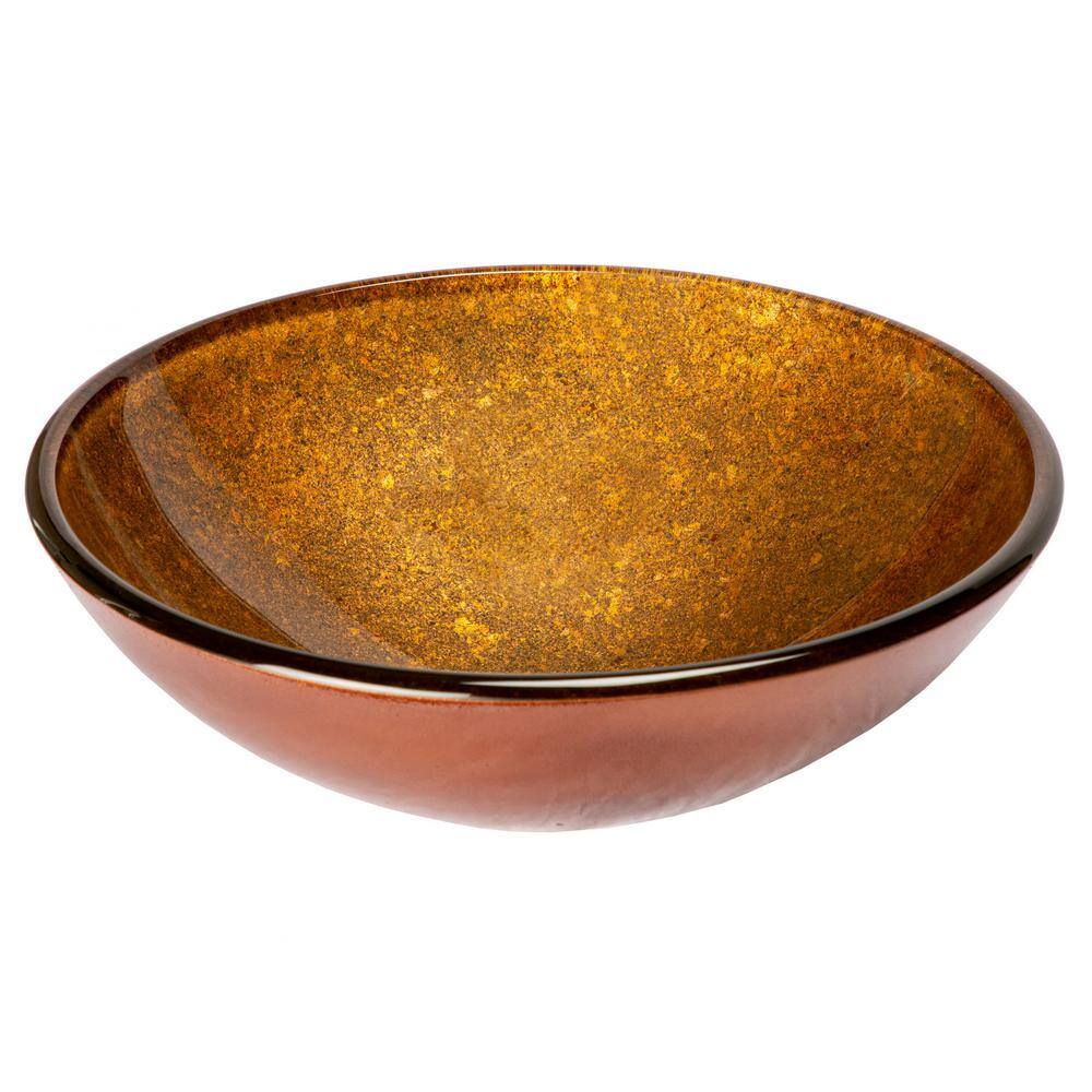 Eden Bath Speckled Bronze Round Glass Vessel Sink EB_GS75