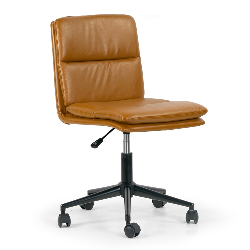 Avak Cappuccino Faux Leather Adjustable Height Swivel Office Chair