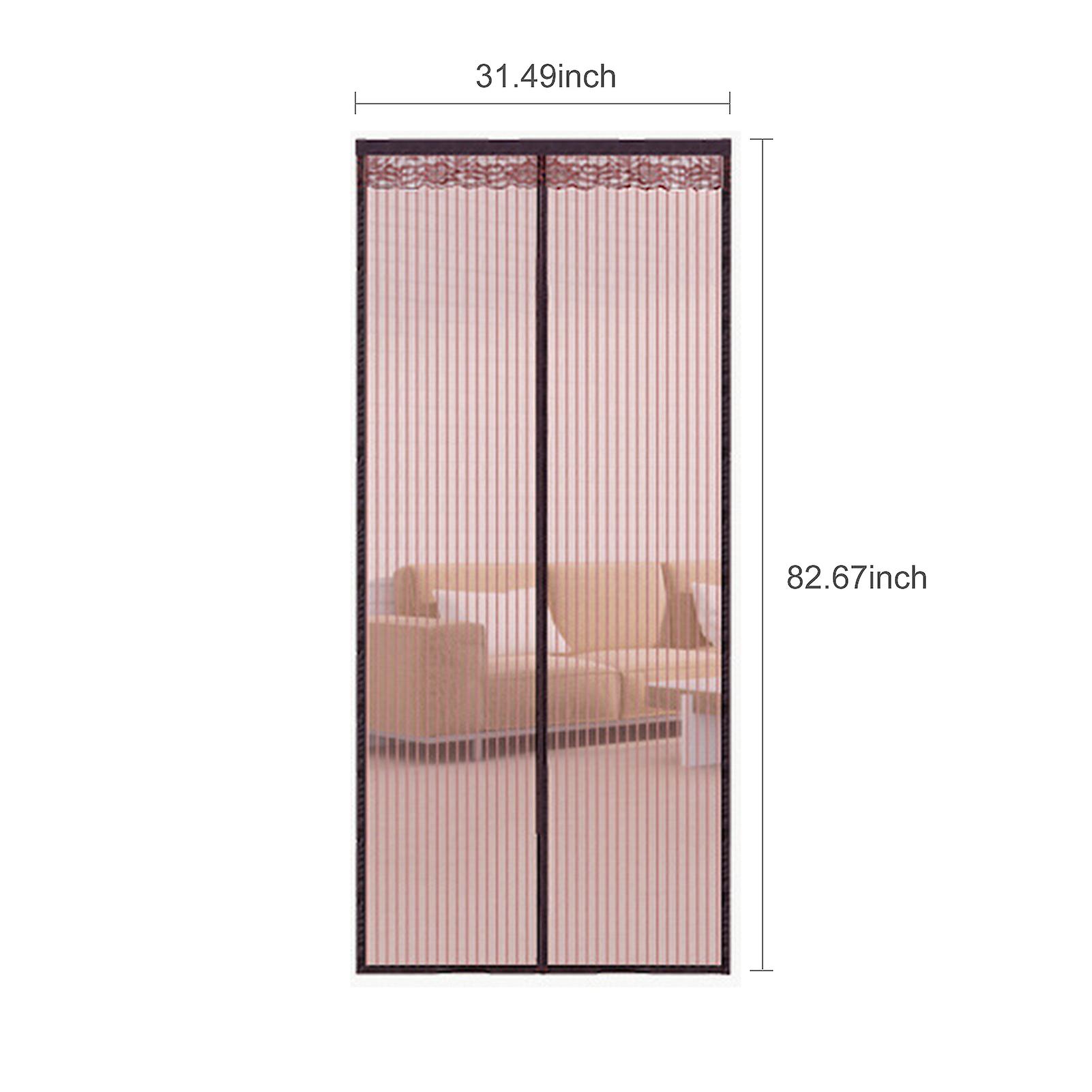 32 X 82 Inch Magnetic Door Screen Anti-mosquito Gauze Curtain  Summer Door Curtain Screen Punchless Mosquito Insect Net Translucent Vented Home Decora