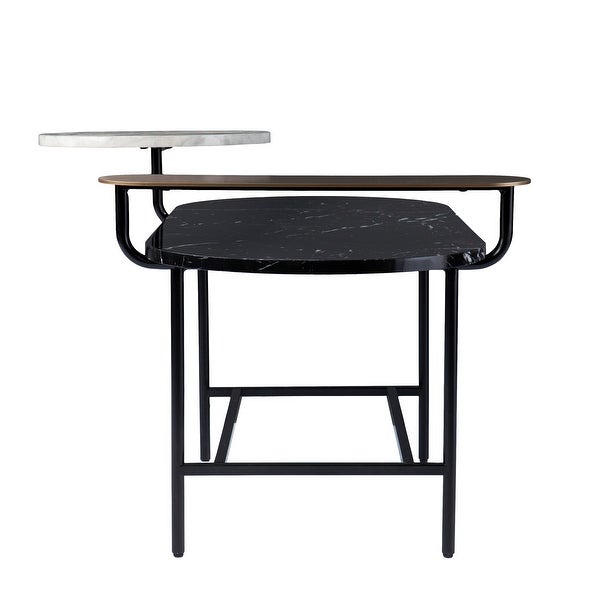 SEI Furniture Aasen Contemporary Black Stone Coffee Table