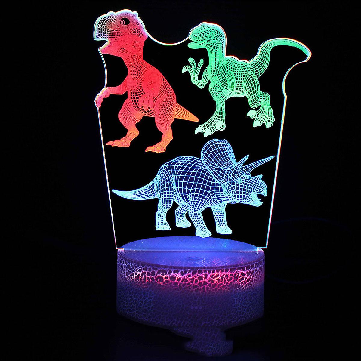 Dinosaur Illusion Lamp 3d Night Light With 16 Color Change Remote Control，room Dcor