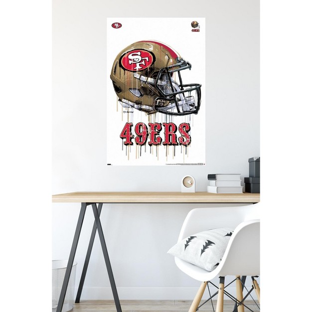 Trends International Nfl San Francisco 49ers Drip Helmet 20 Unframed Wall Poster Prints