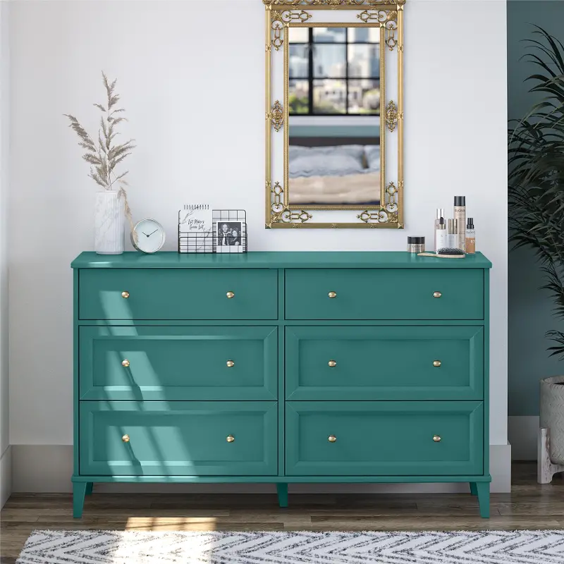 Monticello Emerald Green 6-Drawer Dresser