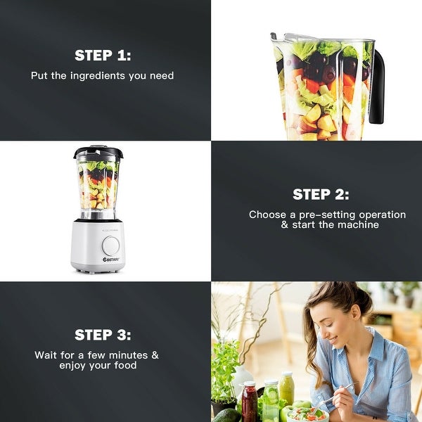 1500W Countertop Smoothies Blender with 10 Speed and 6 Pre-Setting Programs - 7.5