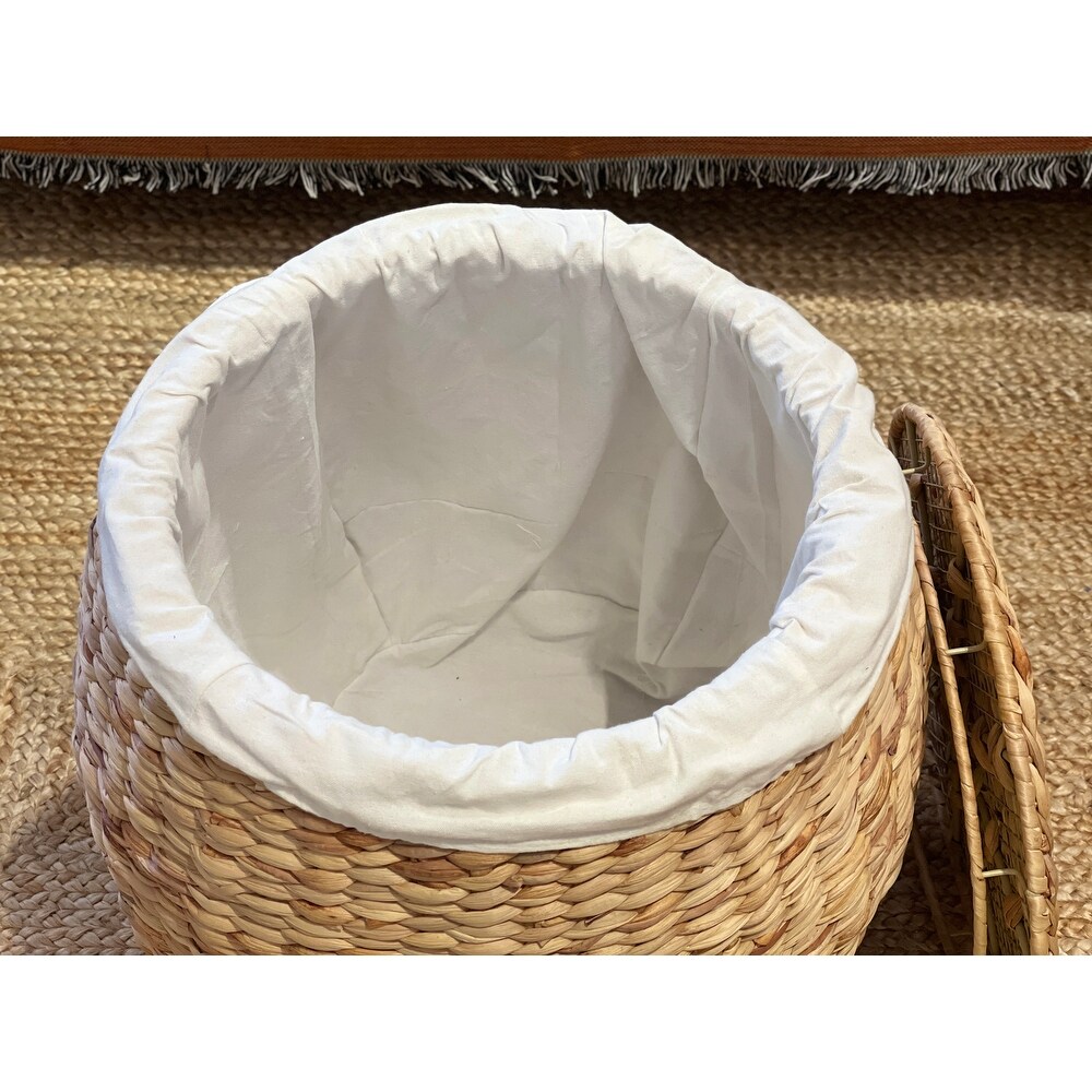 Multipurpose Large Storage Ottoman Basket with Lid