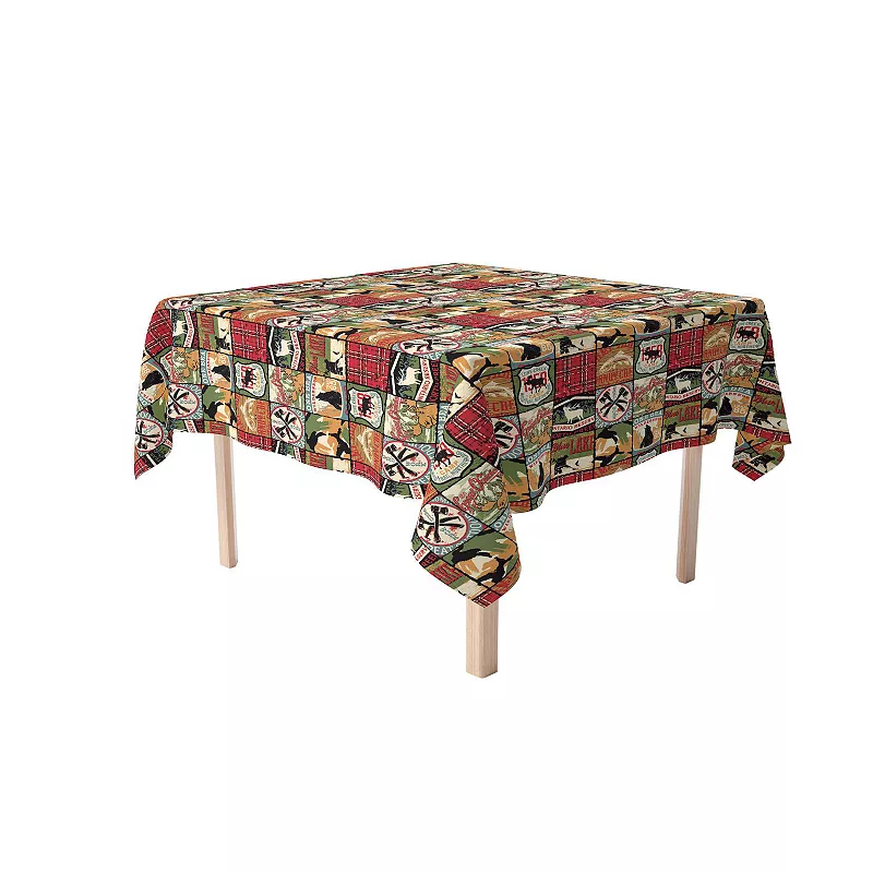 Square Tablecloth， 100% Polyester， 54x54， Great Outdoors Patchwork