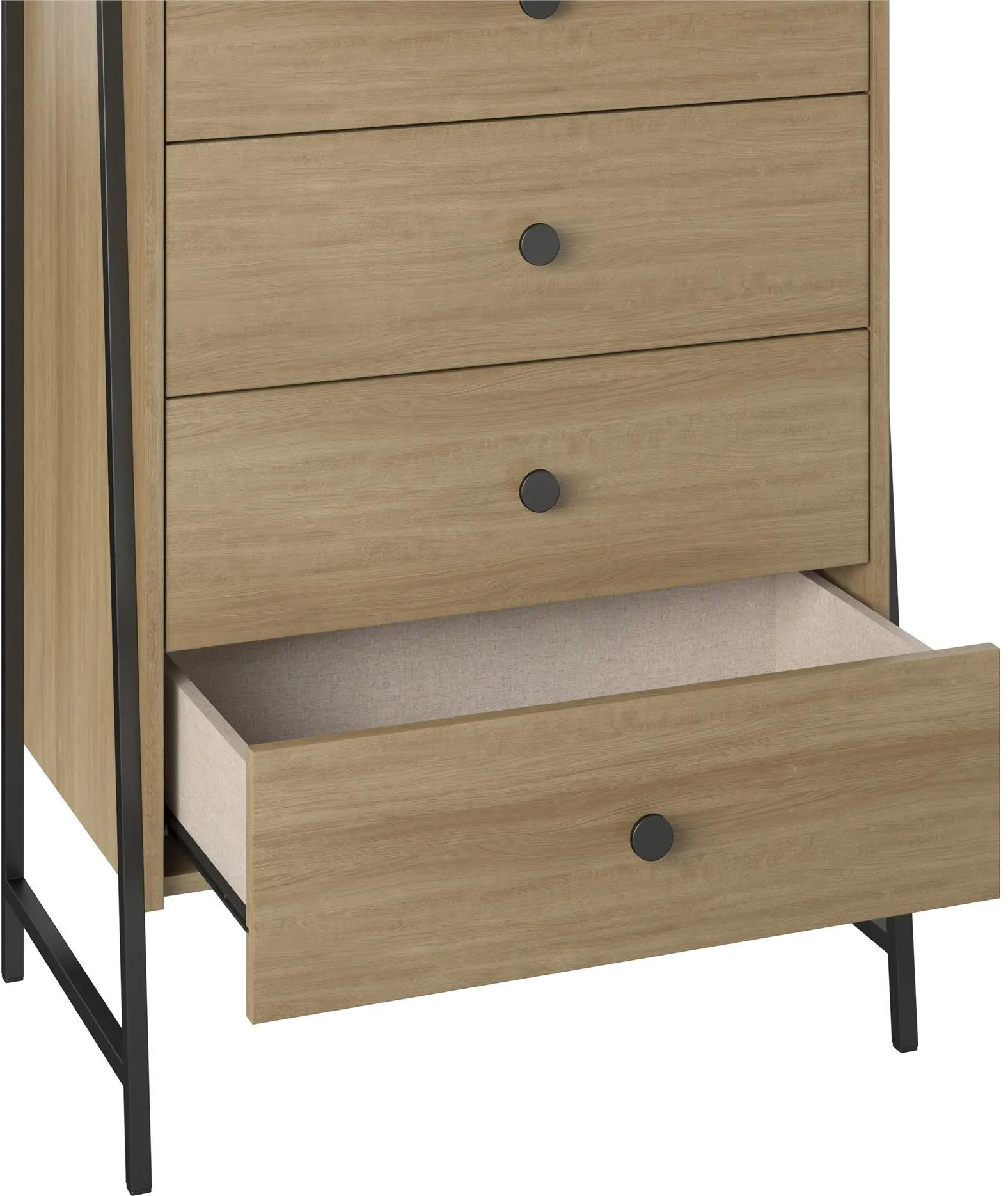 Bushwick Natural 5 Drawer Chest of Drawers