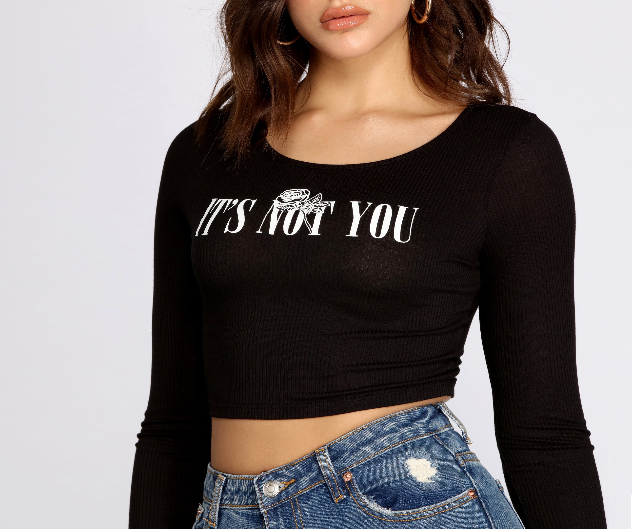 It's Not You Long Sleeve Crop Top