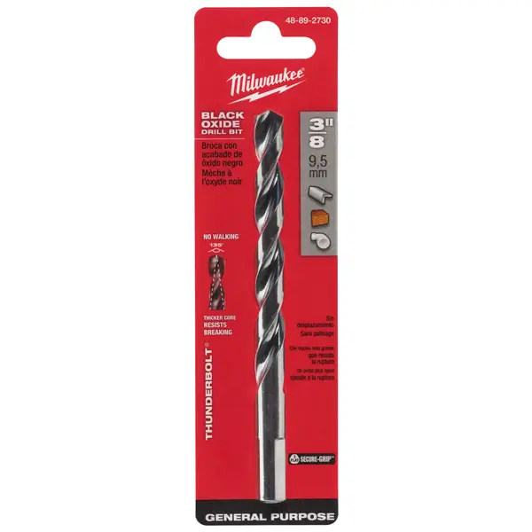 Milwaukee 3/8 Thunderbolt Black Oxide Drill Bit