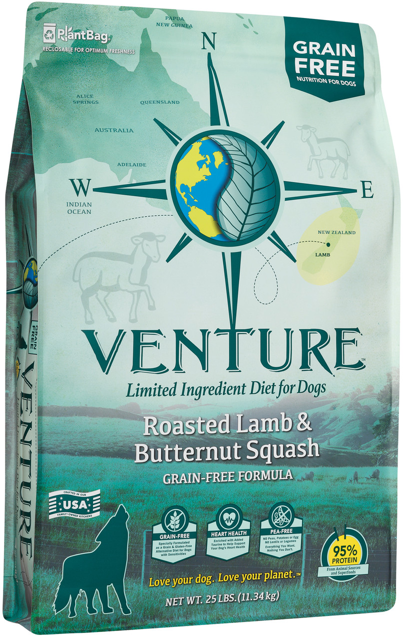 Earthborn Venture Grain Free Roasted Lamb and Butternut Squash Dry Dog Food