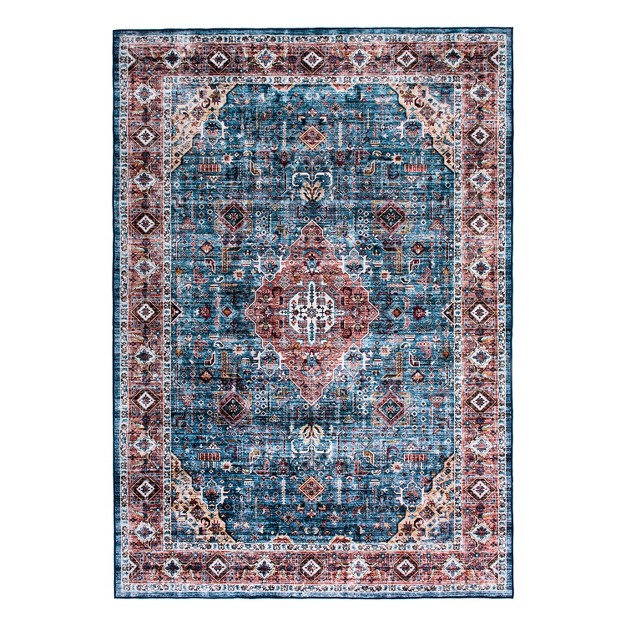 World Rug Gallery Distressed Traditional Boho Machine Washable Area Rug