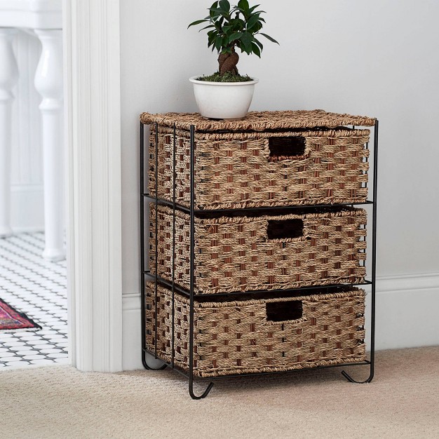 Household Essentials 3 Drawer Chest Rattan