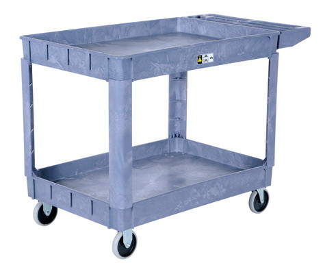 Vestil PLSC 2 2436 plastic utility cart 2 shelves ...