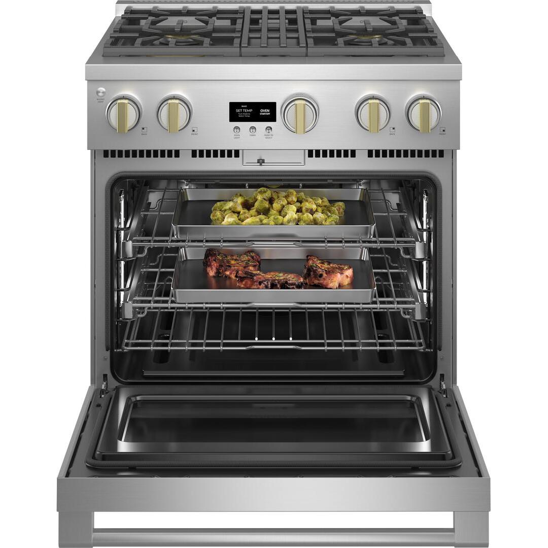 Monogram 30-inch Freestanding Gas Range with Convection Technology ZGP304NTSS