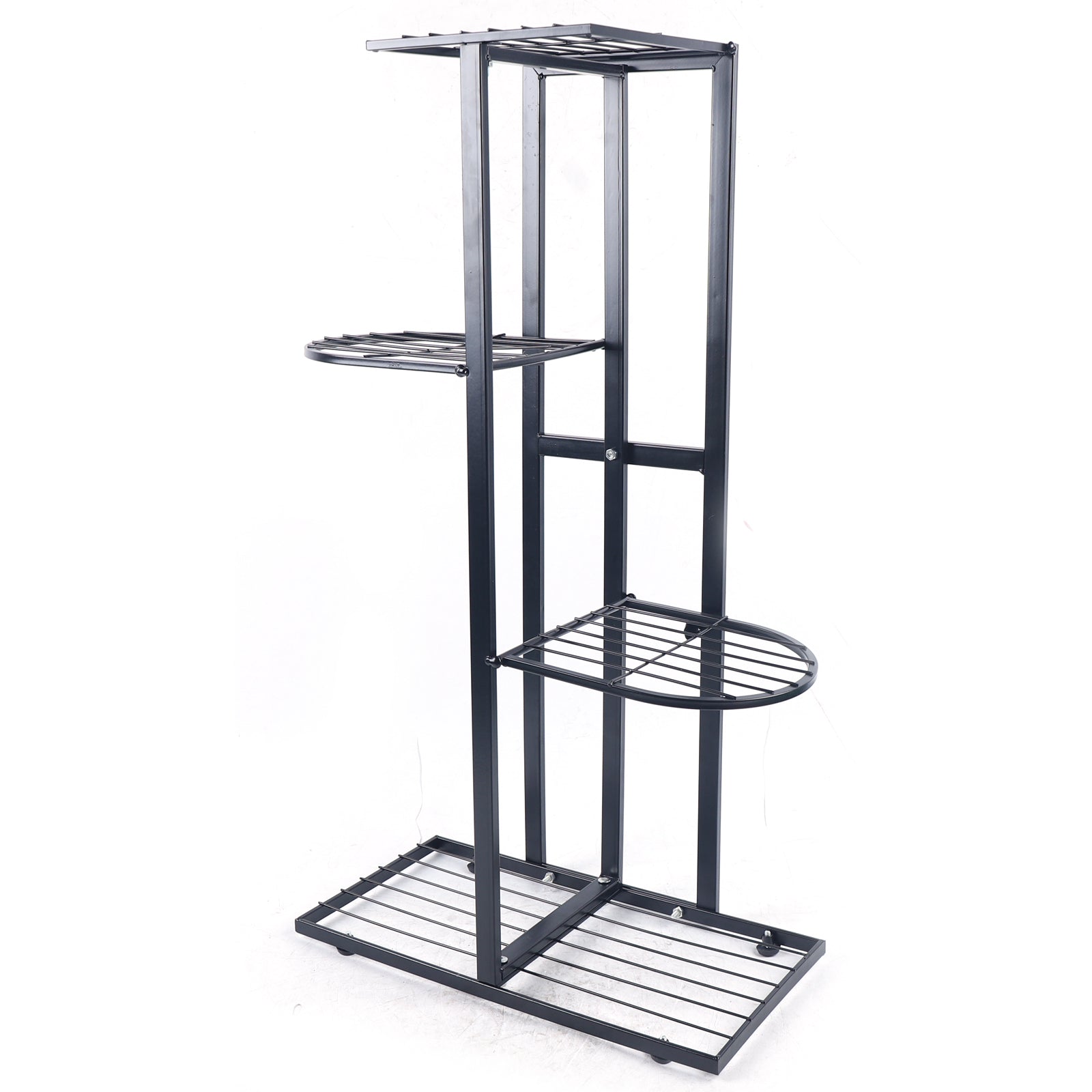 Miumaeov Metal Plant Stand 4 Tier 5 Pot Flower Holder Racks Garden Planter Rack Shelf Organizer for Indoor Outdoor Home Patio Lawn Garden Black